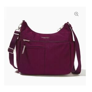 Baggallini Anti-Theft Free Time Crossbody Bag Adjustable Shoulder Mullberry NWT